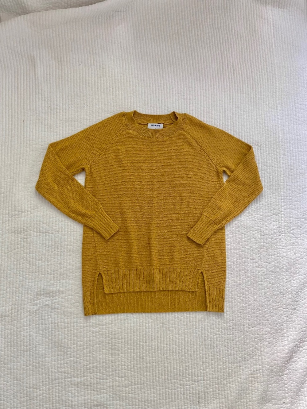 muted yellow knit Old Navy sweater